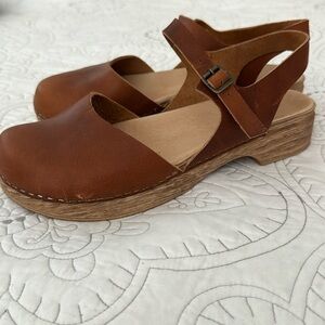 Swedish style leather clogs